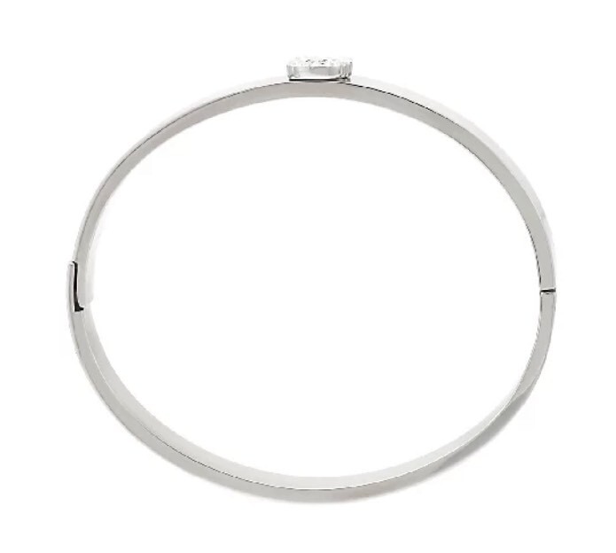QVC Steel by Design Stainless Steel Crystal Initial ‘p’ Bangle Bracelet 7-1/4″