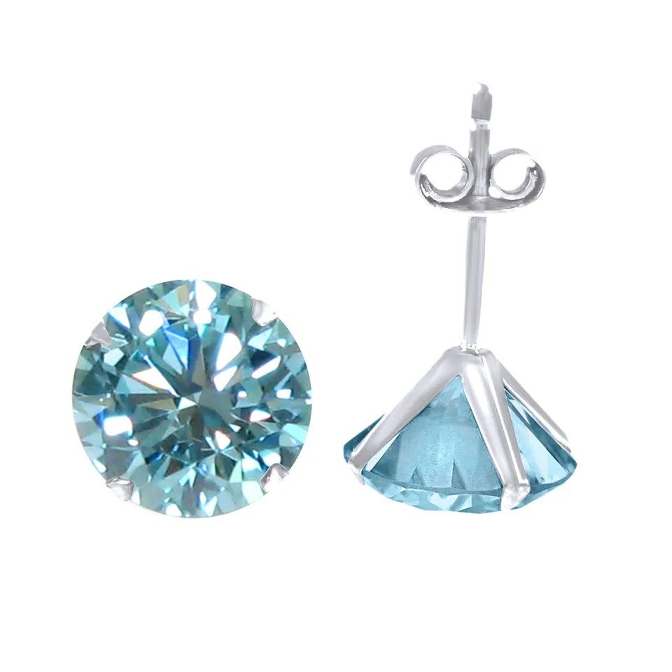 3.12 Ct Round Cut Diamond Studs Earrings In 14k White Gold Certified