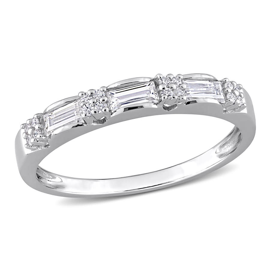 AMOUR 1/2 CT DEW Created Moissanite Anniversary Ring In Sterling Silver