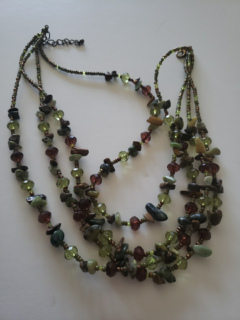 Beaded Necklace With Small Assorted Stones: Selling For Beads And Stones