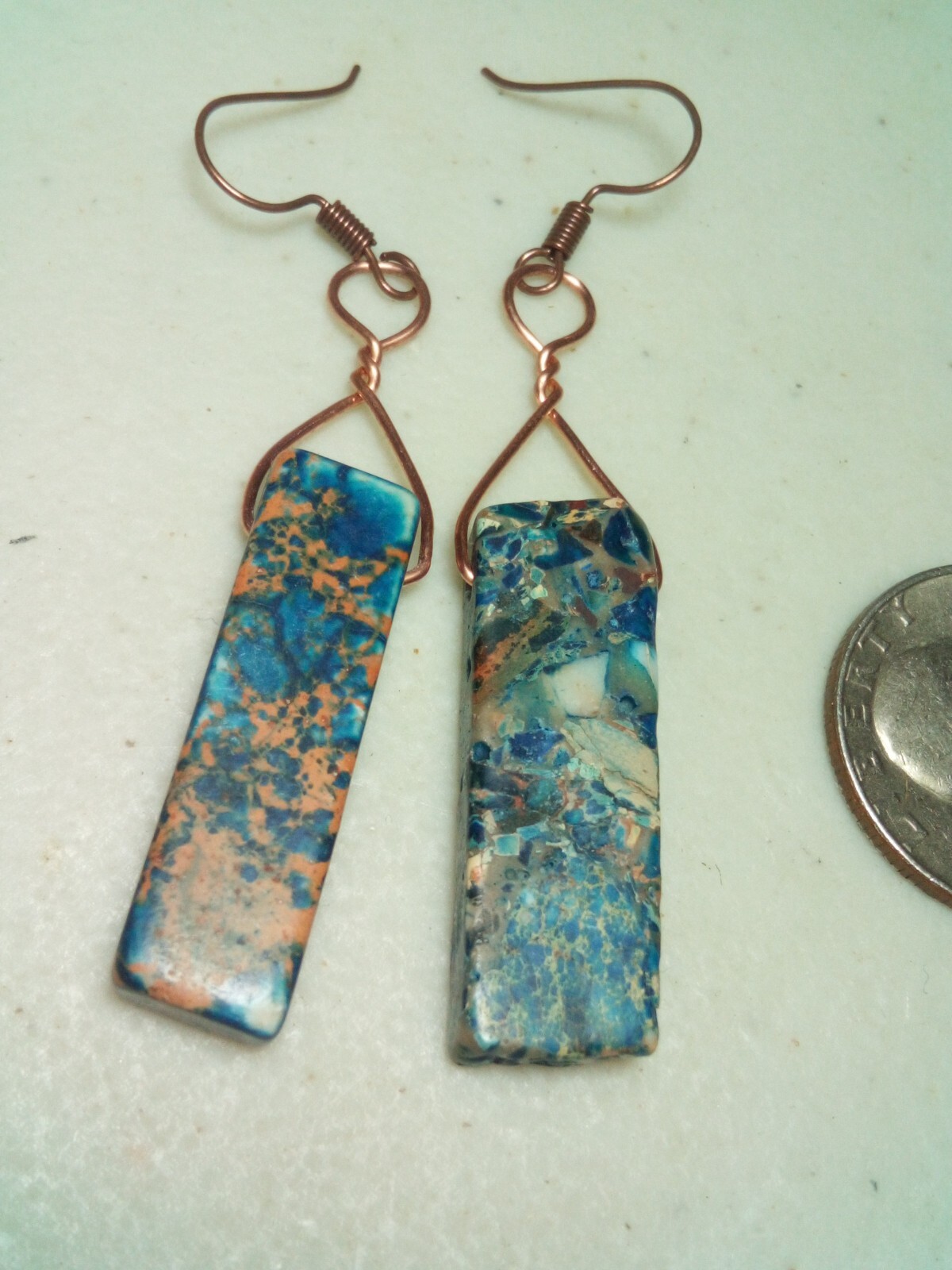 Copper Earring Dye Alexandrite Dangle Earring Hand Made 1of1 Blue Great Deal C11