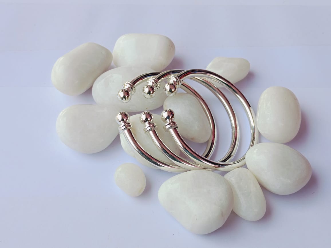 Open cuff bangle Solid 925 Sterling Silver HeavyWomen Flat Bangles Bracelets