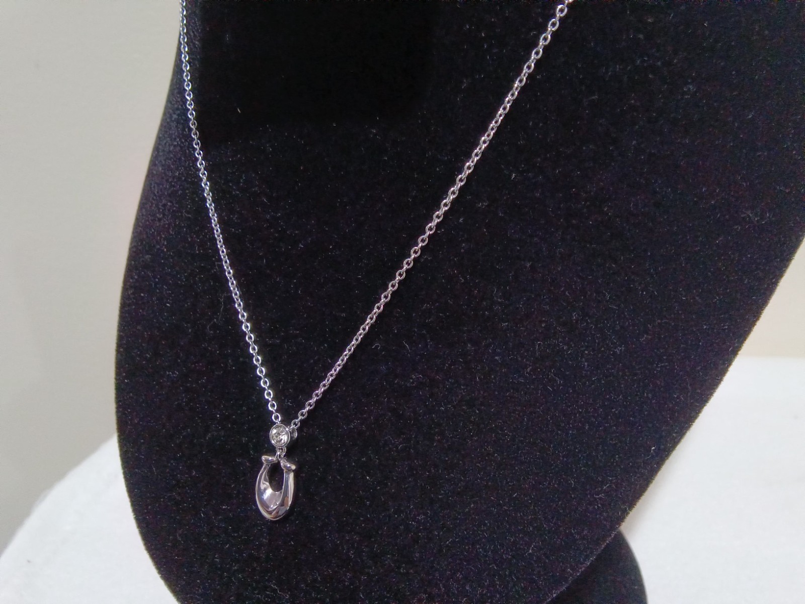 Coach Branded Silver Tone Signature Monogram C Logo Pendant Necklace