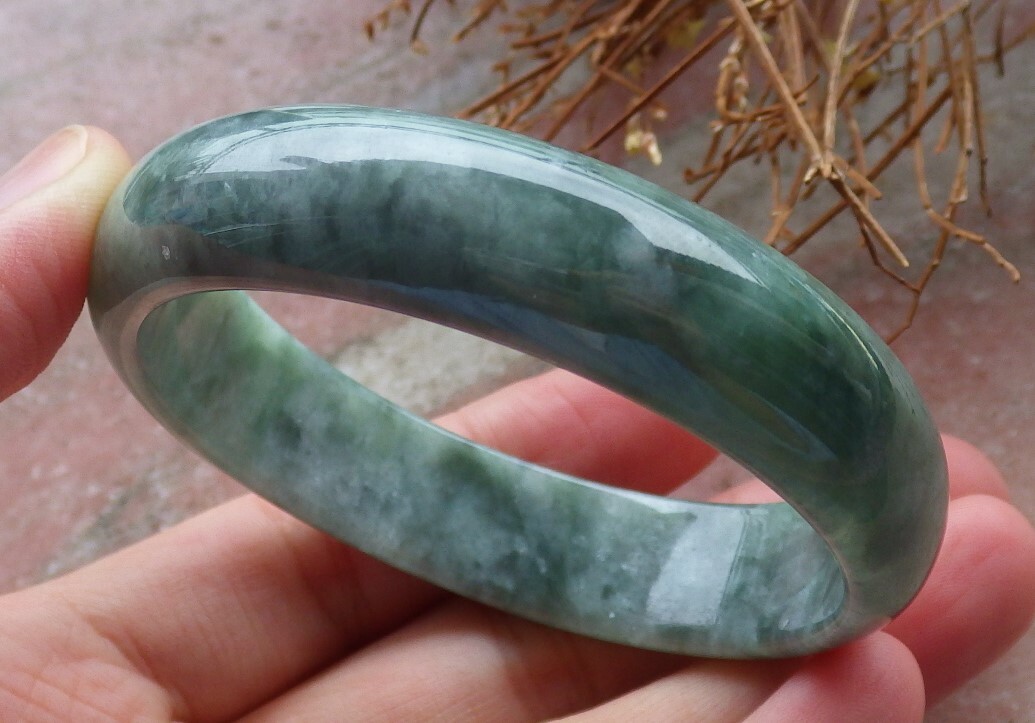 Certified Green Burma 100% Natural A JADE Jadeite Bangle Bracelet 53mm 手镯 670197