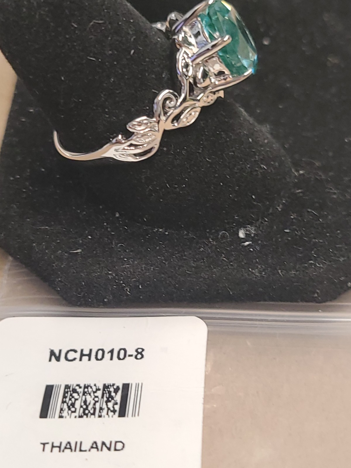 Green Lab Created Spinel Rhodium Over Silver Ring 3.27ct Sz8