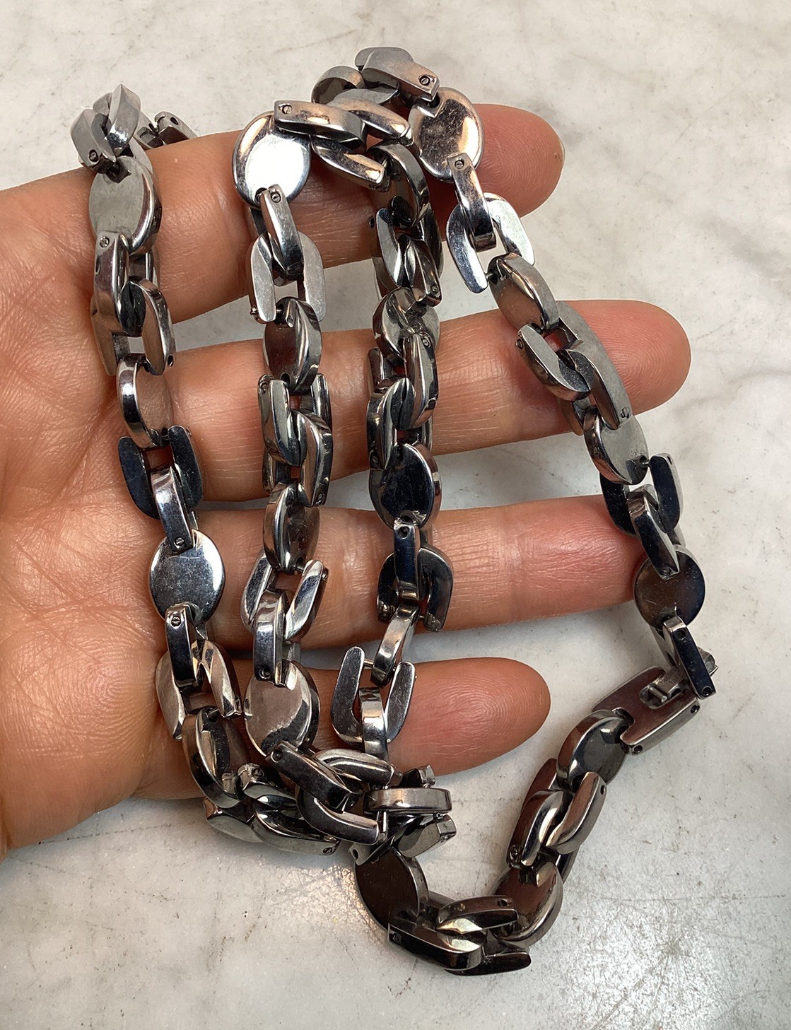 DOLCE & GABBANA D&G Stainless Link Chain Necklace 21.5” Long