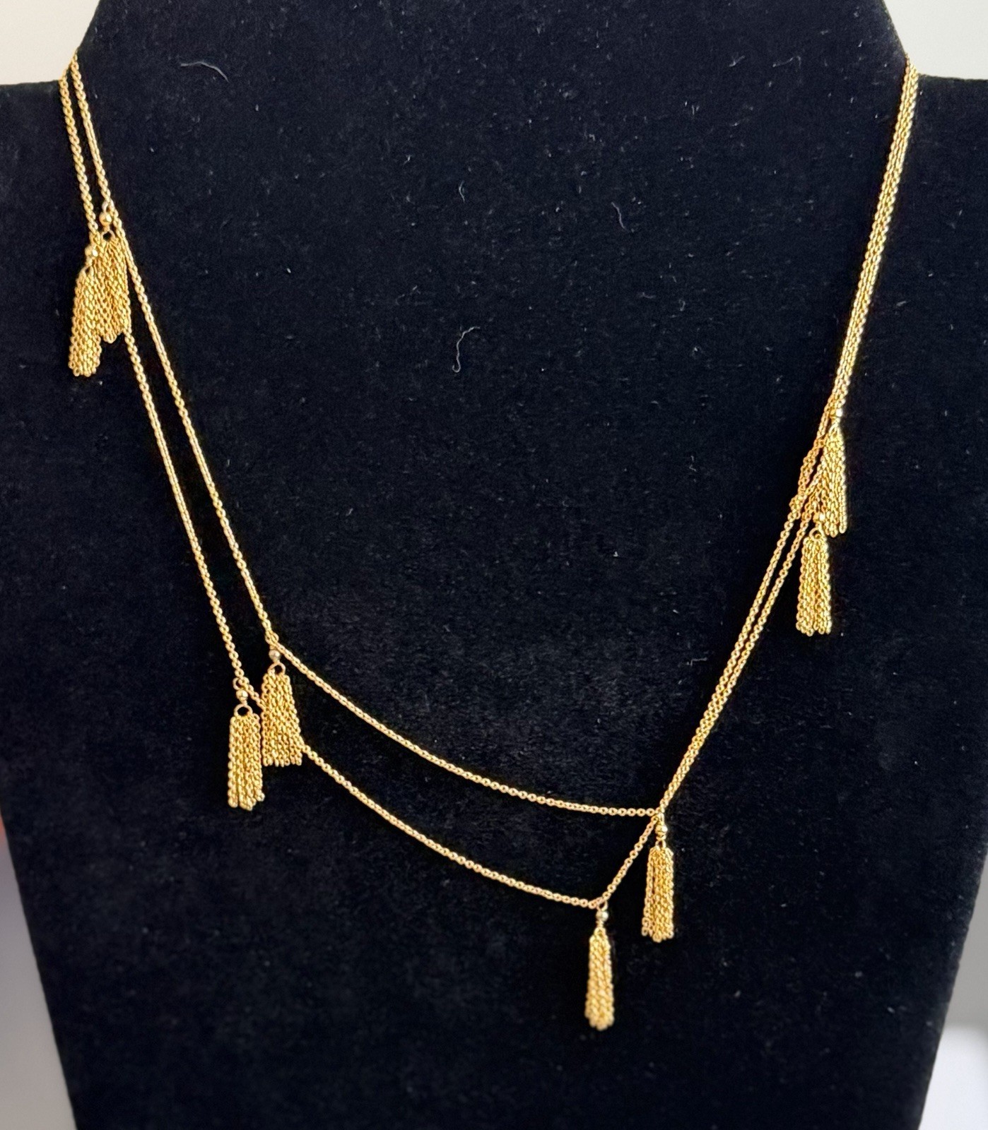Gorjana Necklaces 18K Gold Plated Joplin Wrap Fringe Gem Charm Lot of 2