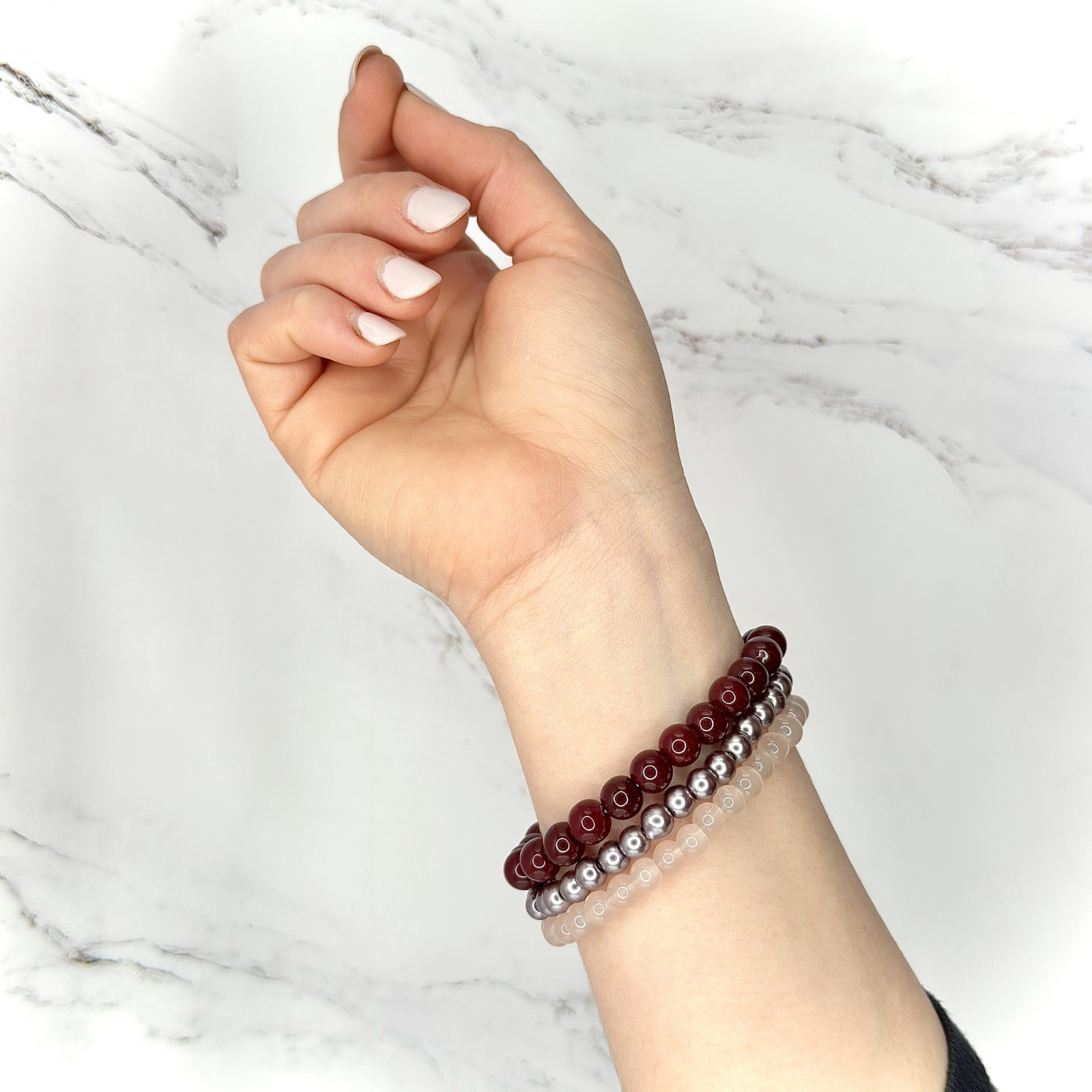Handmade Elastic Stretch Beaded Bracelet (3-Pack) Beaded Handmade Jewelry