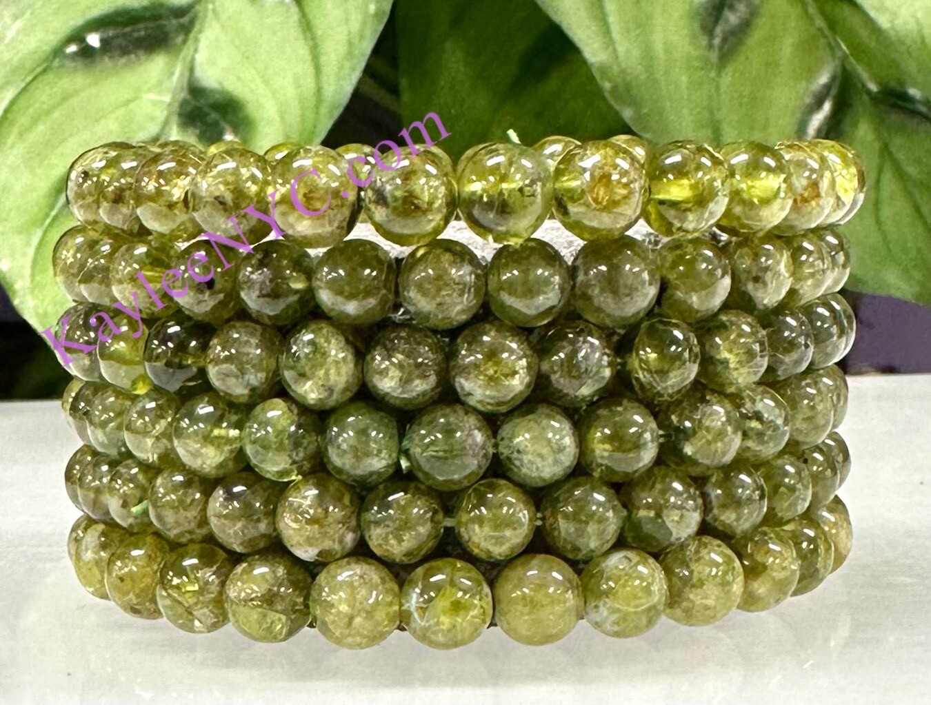 Wholesale 6 Pcs Natural Peridot 6-7mm ~7” Crystal Stretch Bracelet
