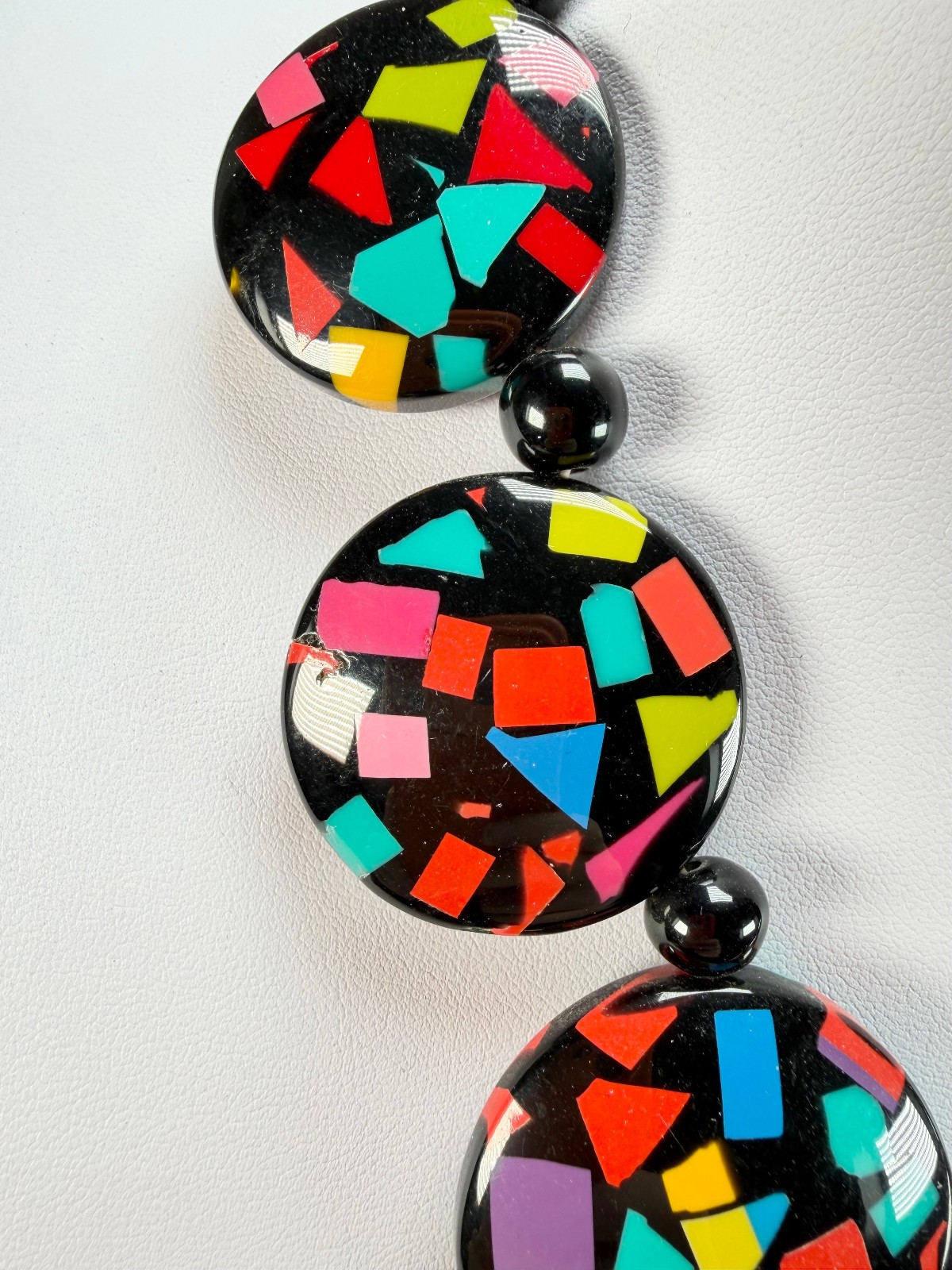 Marion Godart – Confetti “Bouclier” Art-Deco Mix Resin Necklace