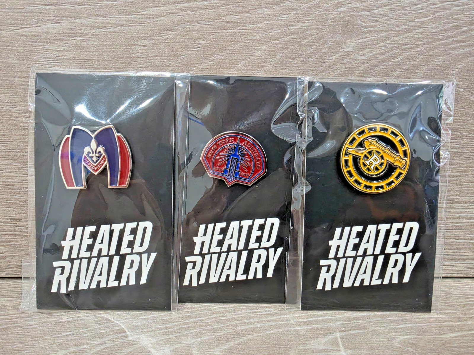 Official Heated Rivalry Enamel Pins – Raiders, Admirals & Metros *Sold out*