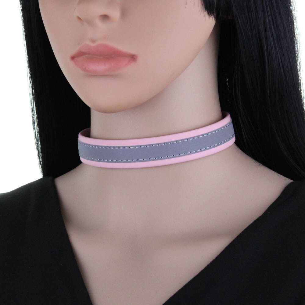 Gothic Punk Choker Collar Reflective Double-layered Colorful Splicing Neck Strap
