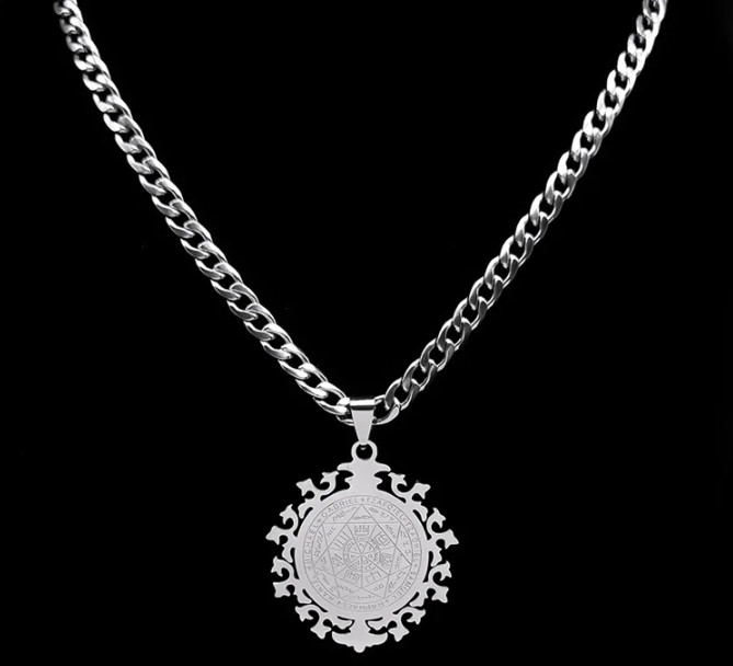 Seals of the Seven Archangels Necklace Stainless Steel Pendant Christian Saints