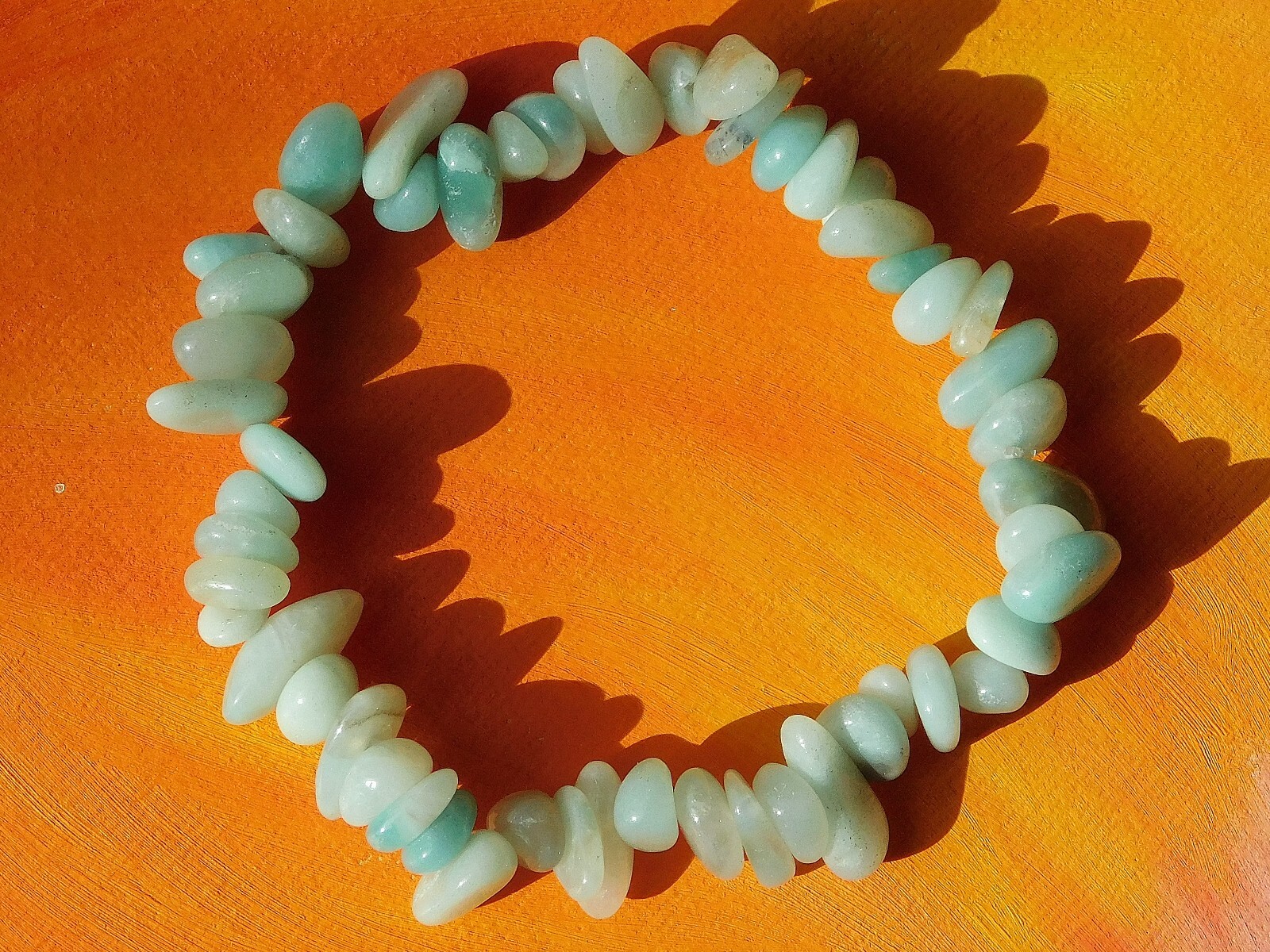 Handmade To Order – Gemstone Chip Beaded Bracelet – Natural Amazonite.