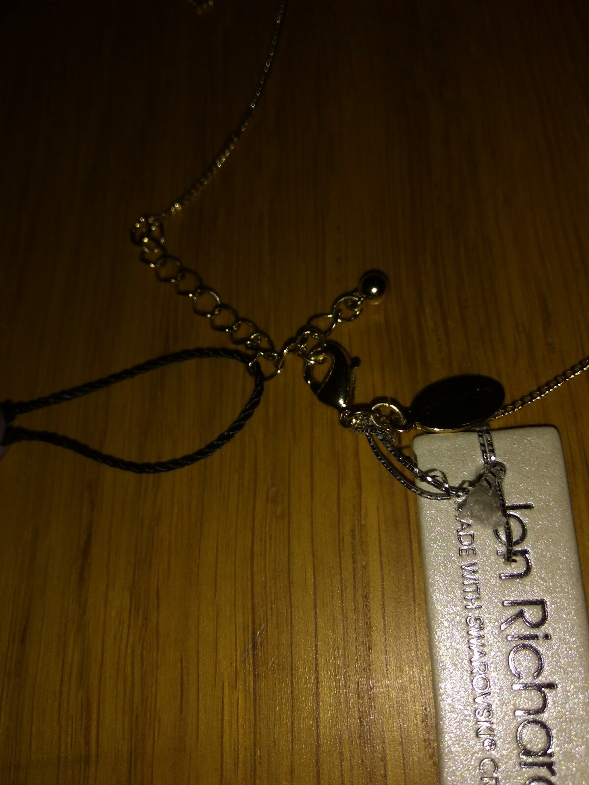 Rare Debenhams Jon Richard Purple Swarovski Crystal Drop Necklace Gold Tone