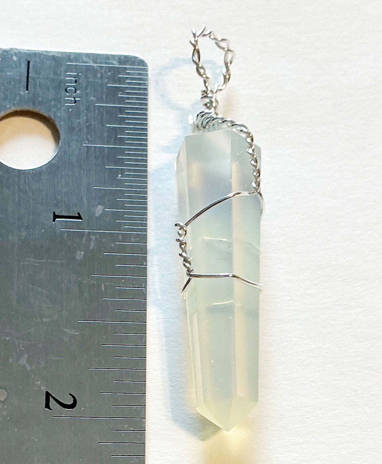 Opalite Stone Hexagon Point Pendant Chakra Reiki Healing Amulet Gift Free Ship
