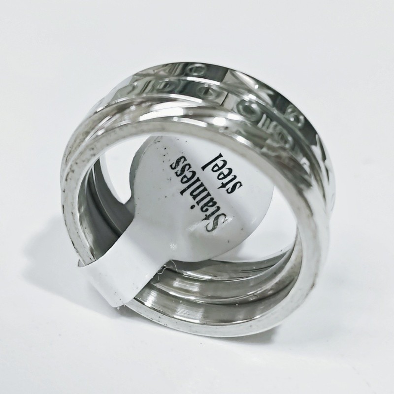 35Sets 105Pcs 3 in 1 Stackable Stainless Steel Rings Mixed Styles Unisex Jewelry