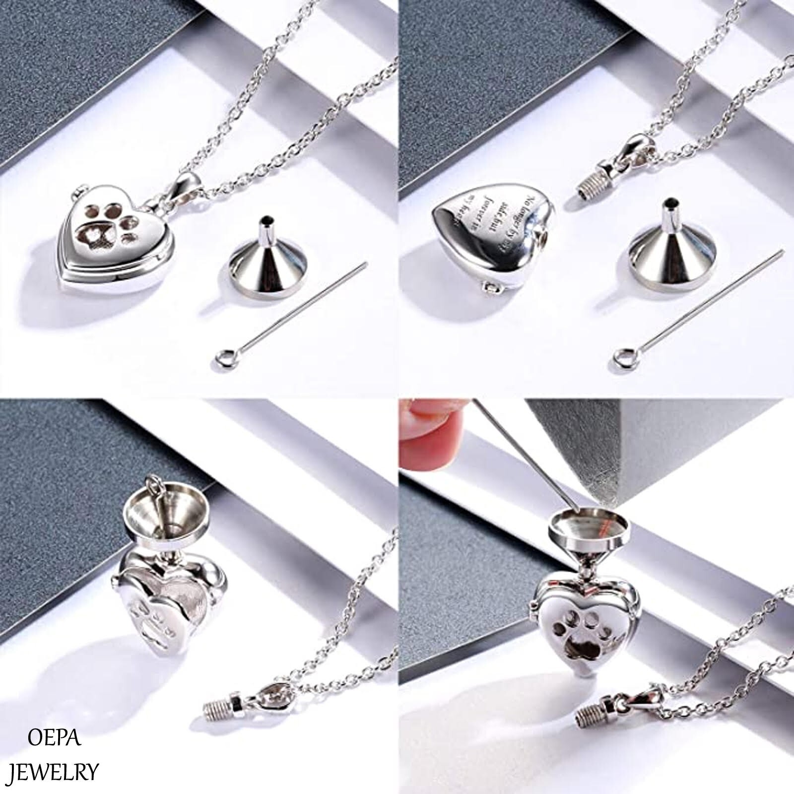 925 Sterling Silver Cremation Jewelry For Pet Ash Memorial Urn Necklace Jewelry