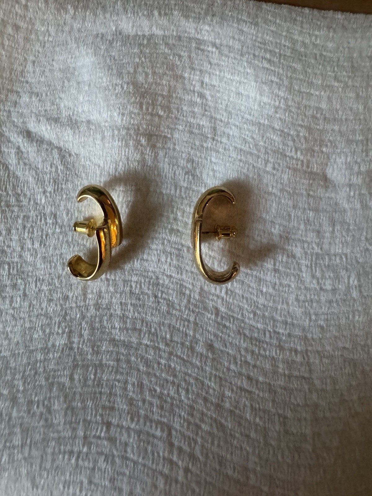 Lady Grey “Shift” Gold Tone, Cuff-Like Pierced Earrings