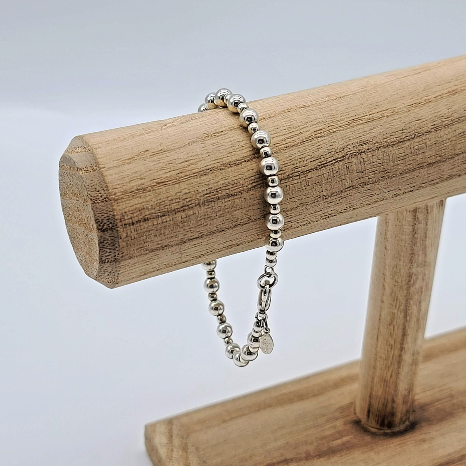 Premier Designs ARIEL Bracelet Silver Beaded 7.5″ Lobster Clasp 2004 Catalog