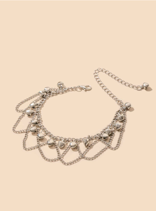 Gold Layered Chain Anklet Bell Charm Beach Party Women’s Fashion Jewelry