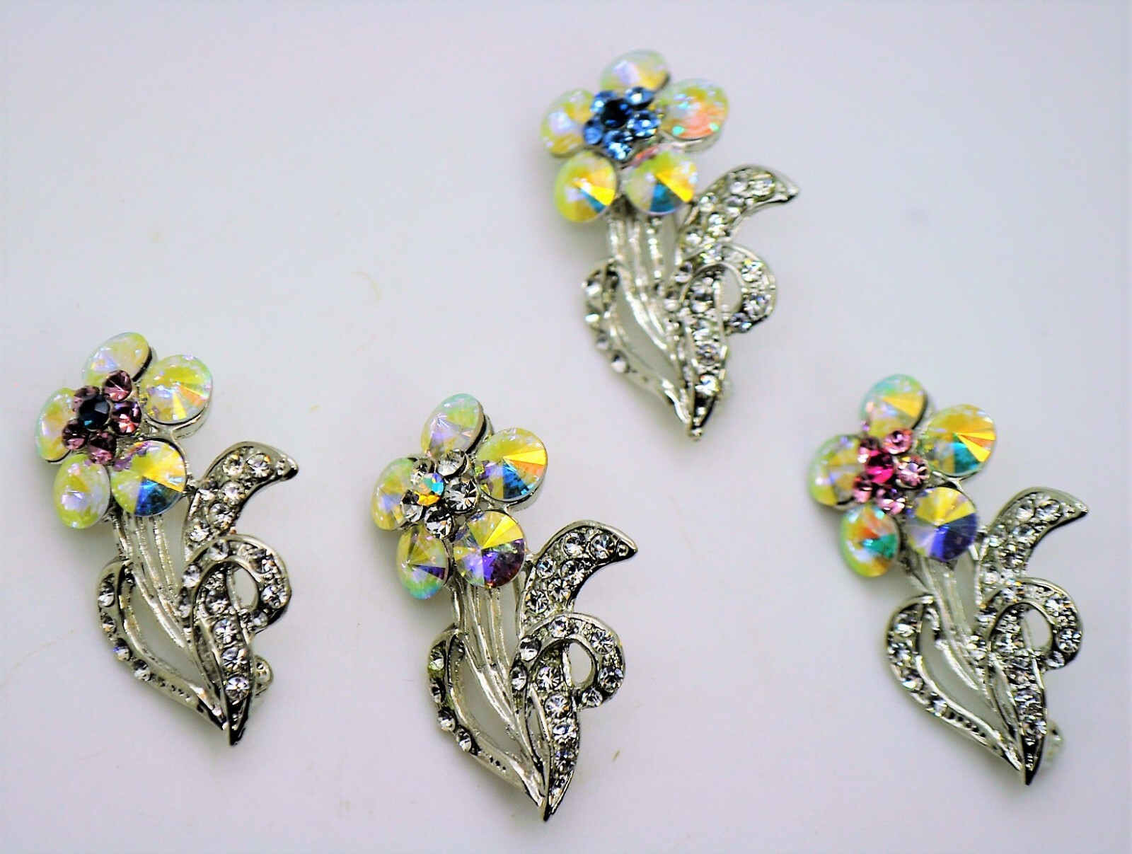cute flower simply bouquet style mix color Crystal fashion Brooch Pin lot 278