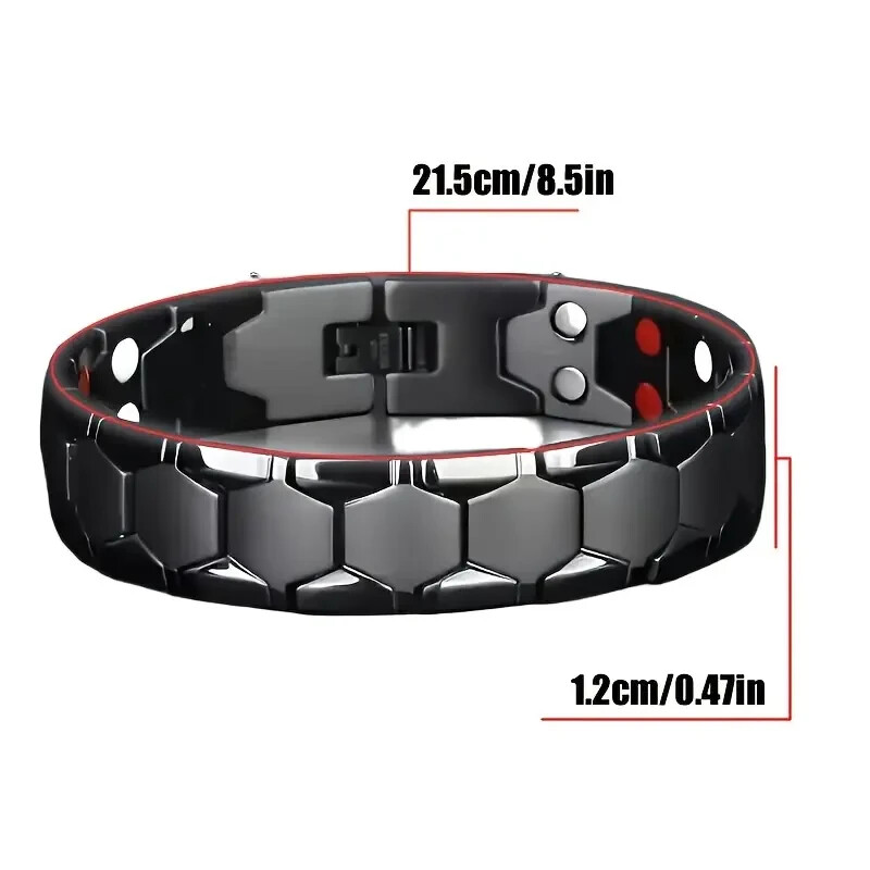 Men magnetic titanium steel cufflink bracelet,4-in-1 energy hand band Arthritis