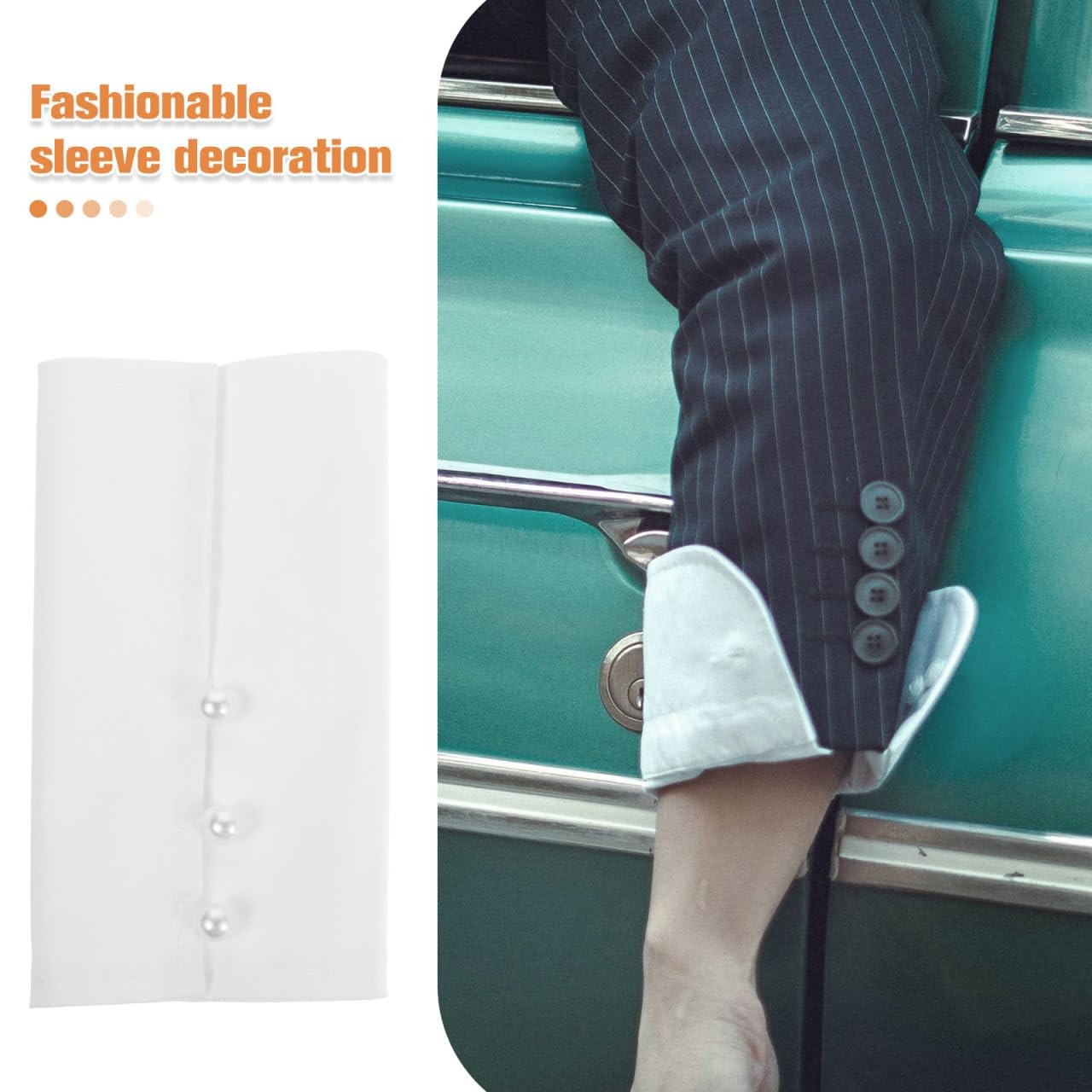 1 PCS White Fake Blouse Wrist Sleeves Detachable False Cuff Shirt Accessory