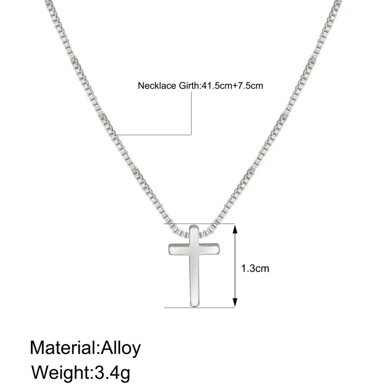 Silver Cross Necklace for Men Women Christian Faith Pendant Gift
