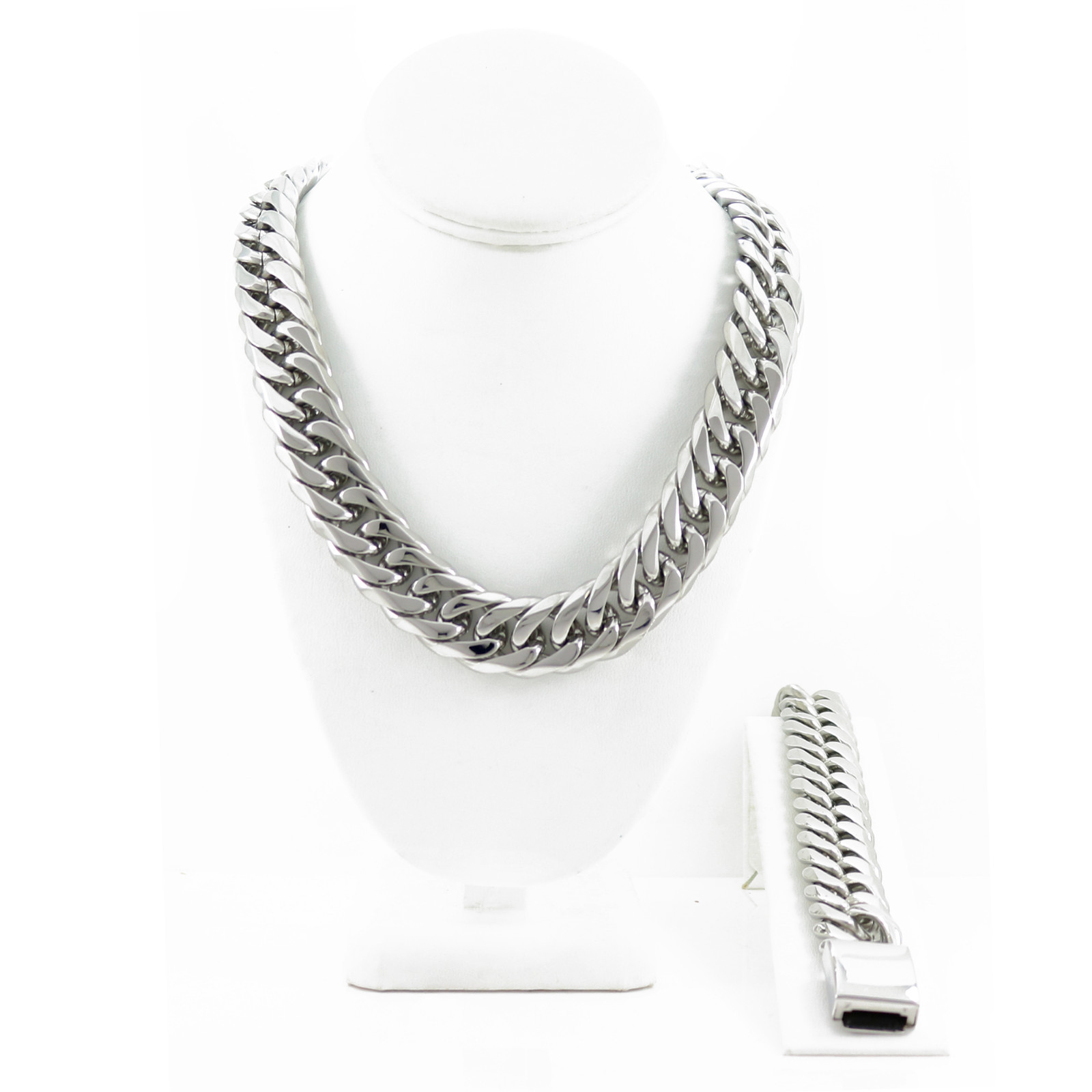 DEFECTIVE without packaging MENS ANTITARNISH SOLID SILVER FINISH THICK H G3D