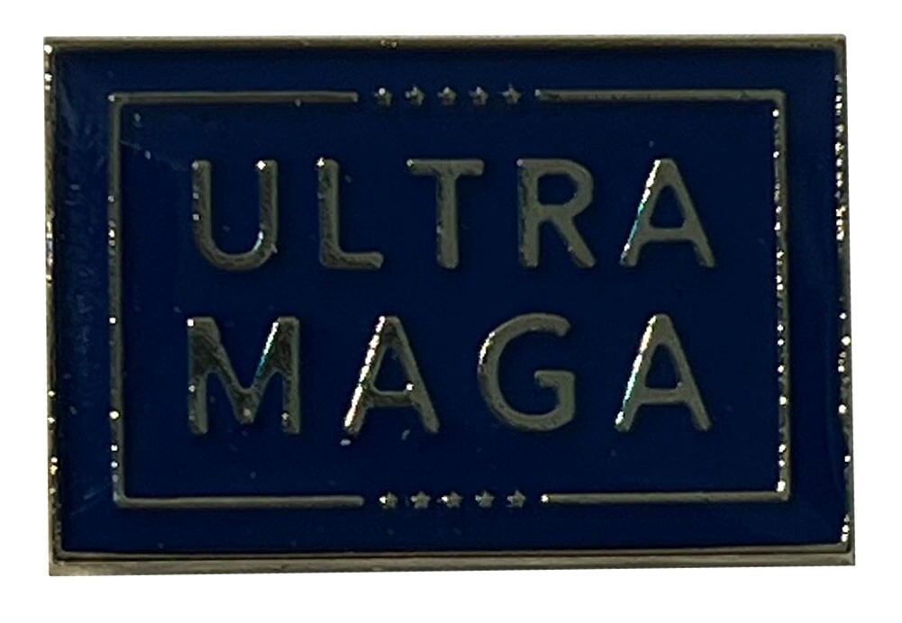 Ultra MAGA TRUMP 2024 Blue Rectangular Motorcycle Hat Cap Lapel Pin