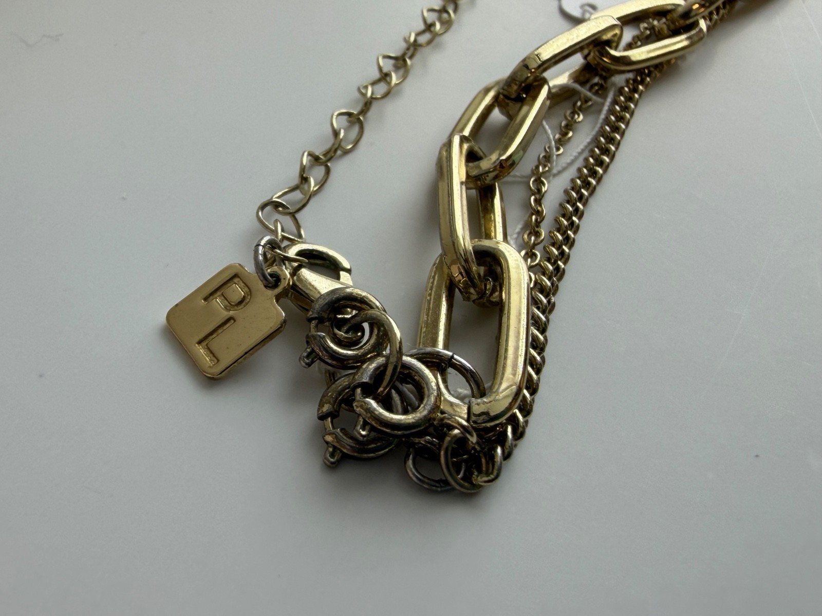 Park Lane ELEXA 3-in-1 Necklace Gold Tone Chain Link Lock & Heart Charms NWT