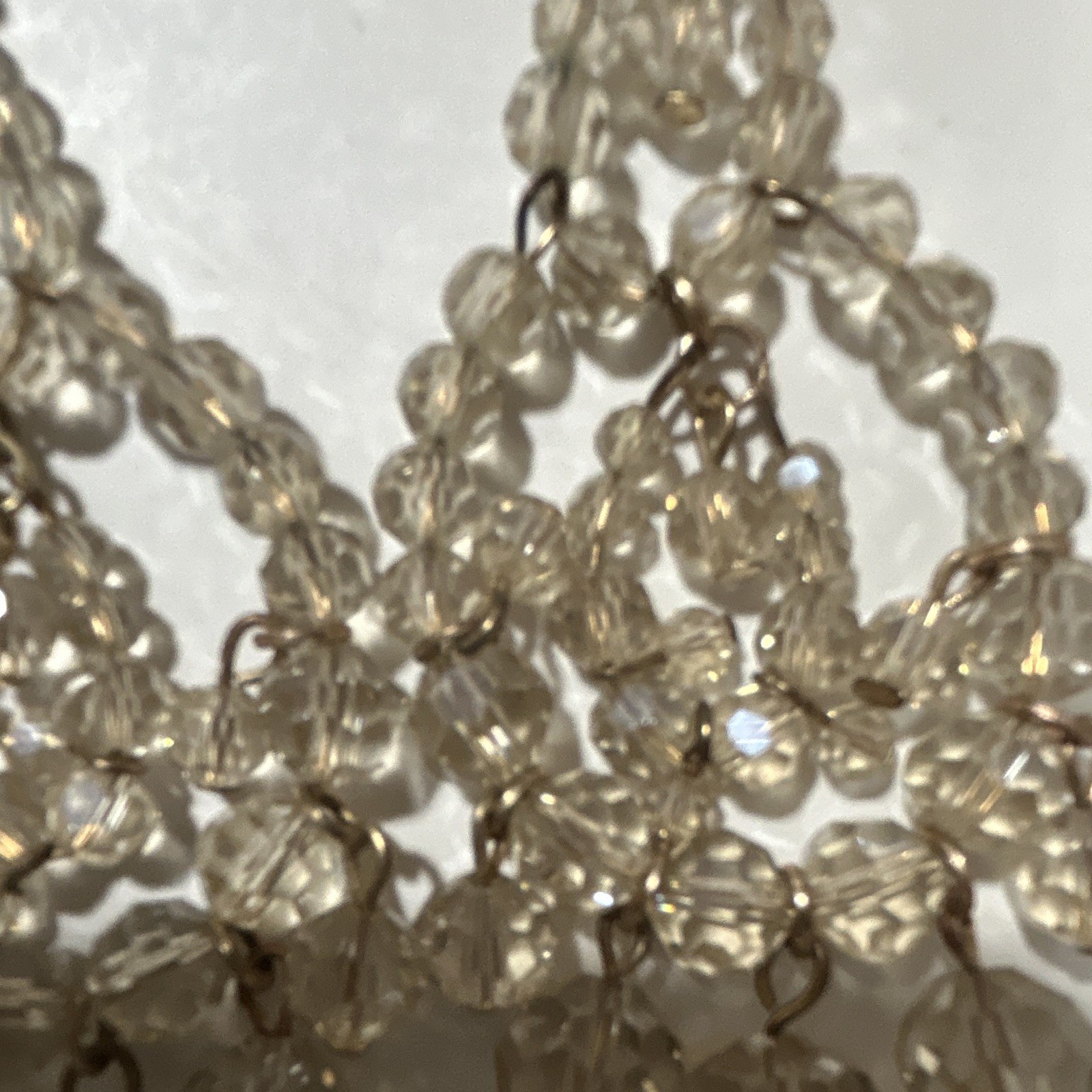 Ellen Tracy Clear Crystal Beaded Chandelier Dangle Hook Earrings