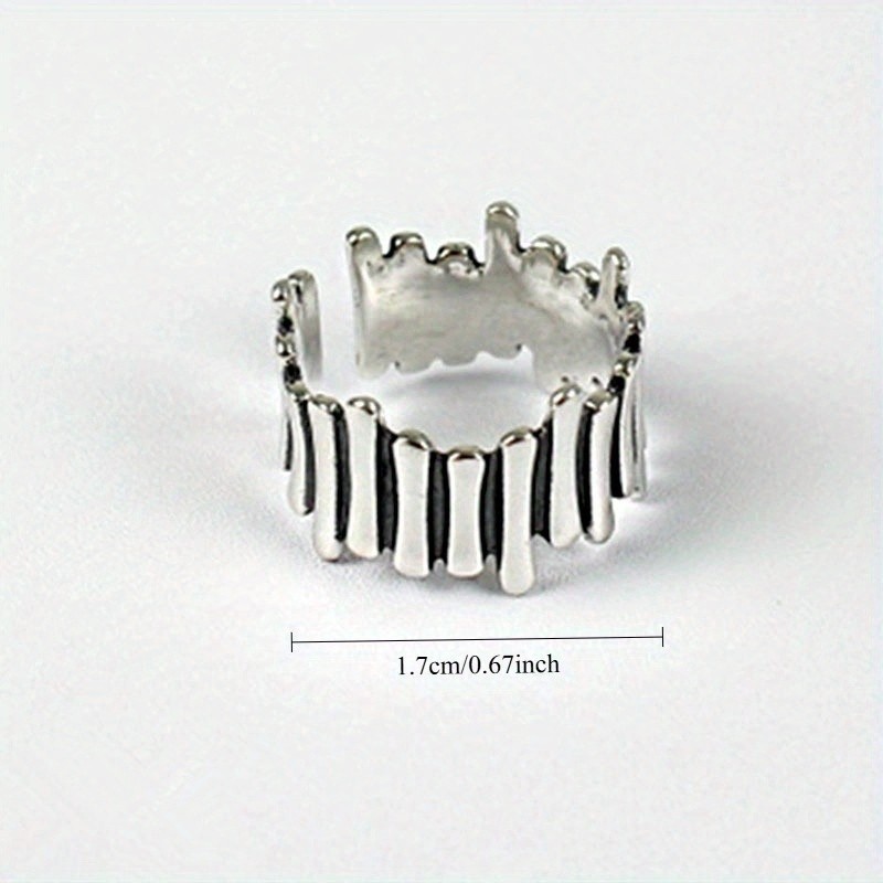 Women’s Fashion Unique Wave Fence Ring Finger Ring Adjustable Open Ring Copper
