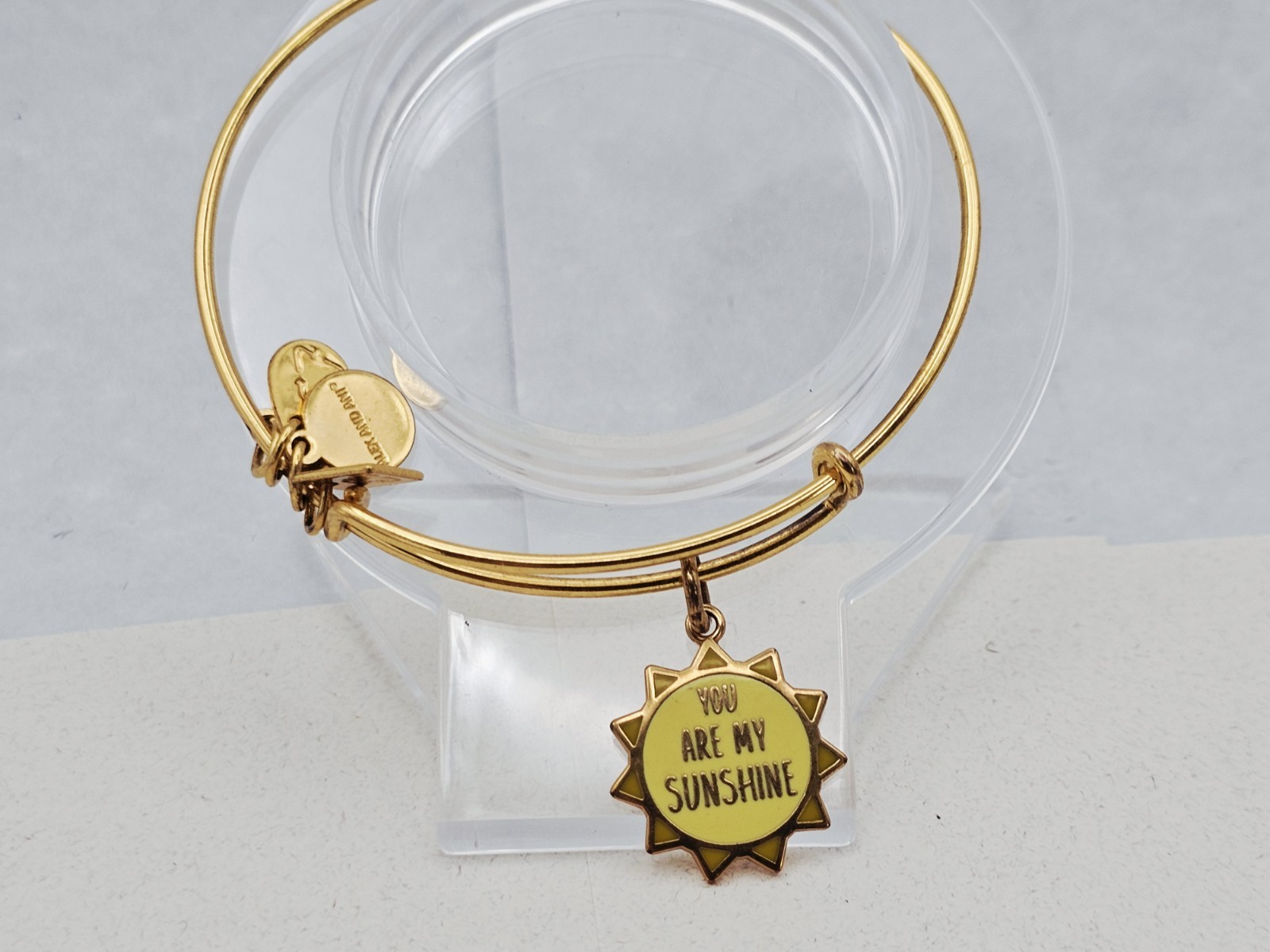 Alex & Ani ” You Are My Sunshine ” Shiny Gold 🌞 Charm Bangle Bracelet 🔆