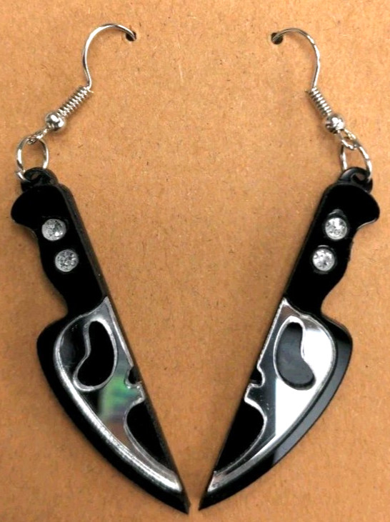 Ghostface Knife Earrings Dangle Scream Horror Movie Inspired