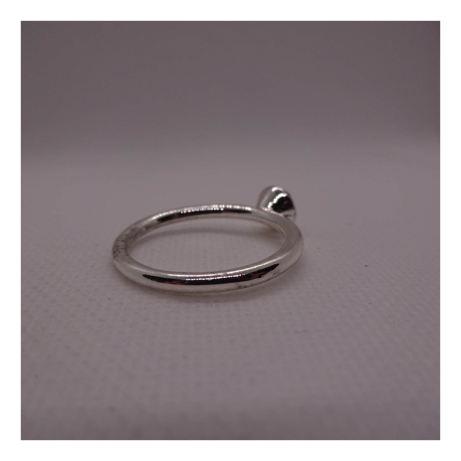 Unisex Size 11 Sterling Silver Solitaire Ring Round Brown Amber Tone Gemstone