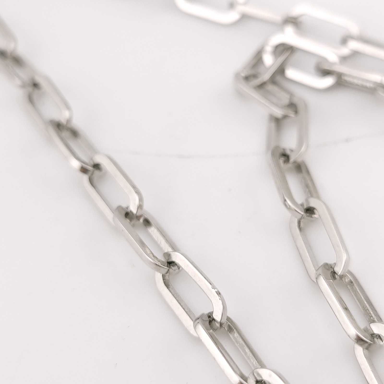 Nickle Plated 925 Sterling Silver Pendant Paper Clip 5.8’mm Chain Necklace