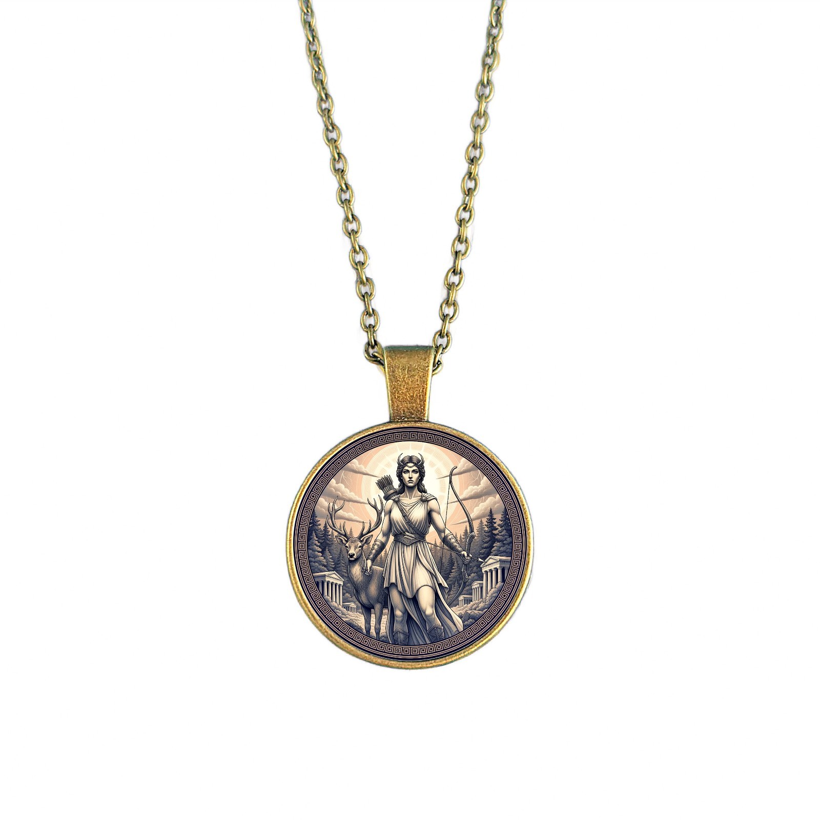Artemis Necklace Greek Goddess Mythology Pendant Gift Hunt Moon Nature Jewellery