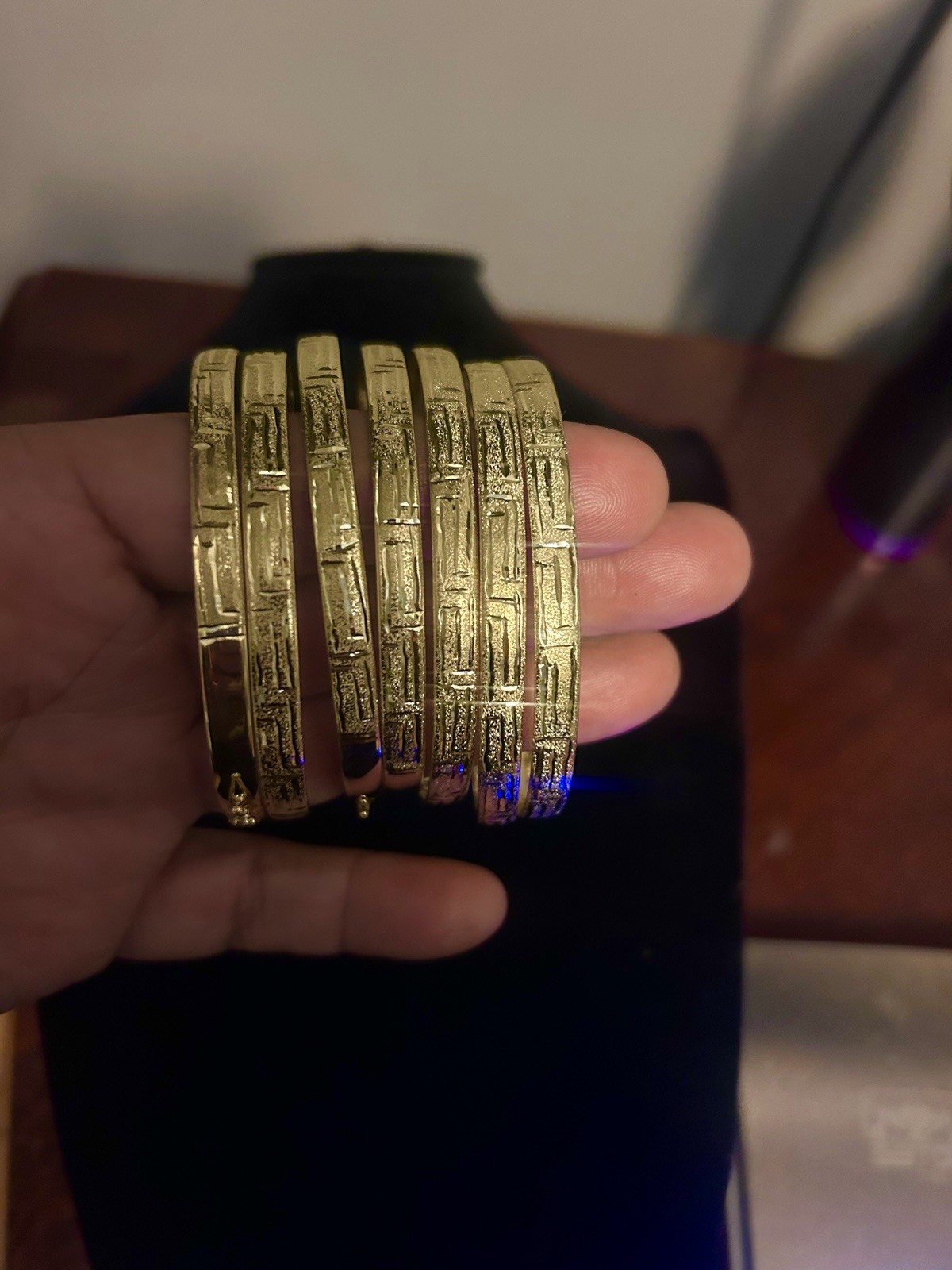 10k Gold Semanario Bangles Set Of 7 , 23.8 Grams 60.38mm Or 2.3 “