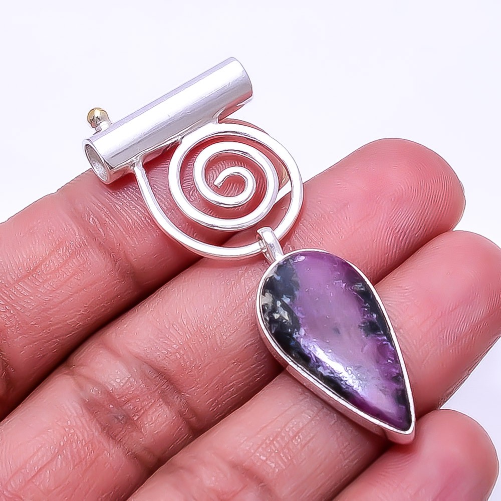 Ruby With Zoisite – Tanzania 925 Sterling Silver Pendant 2.11″ P39