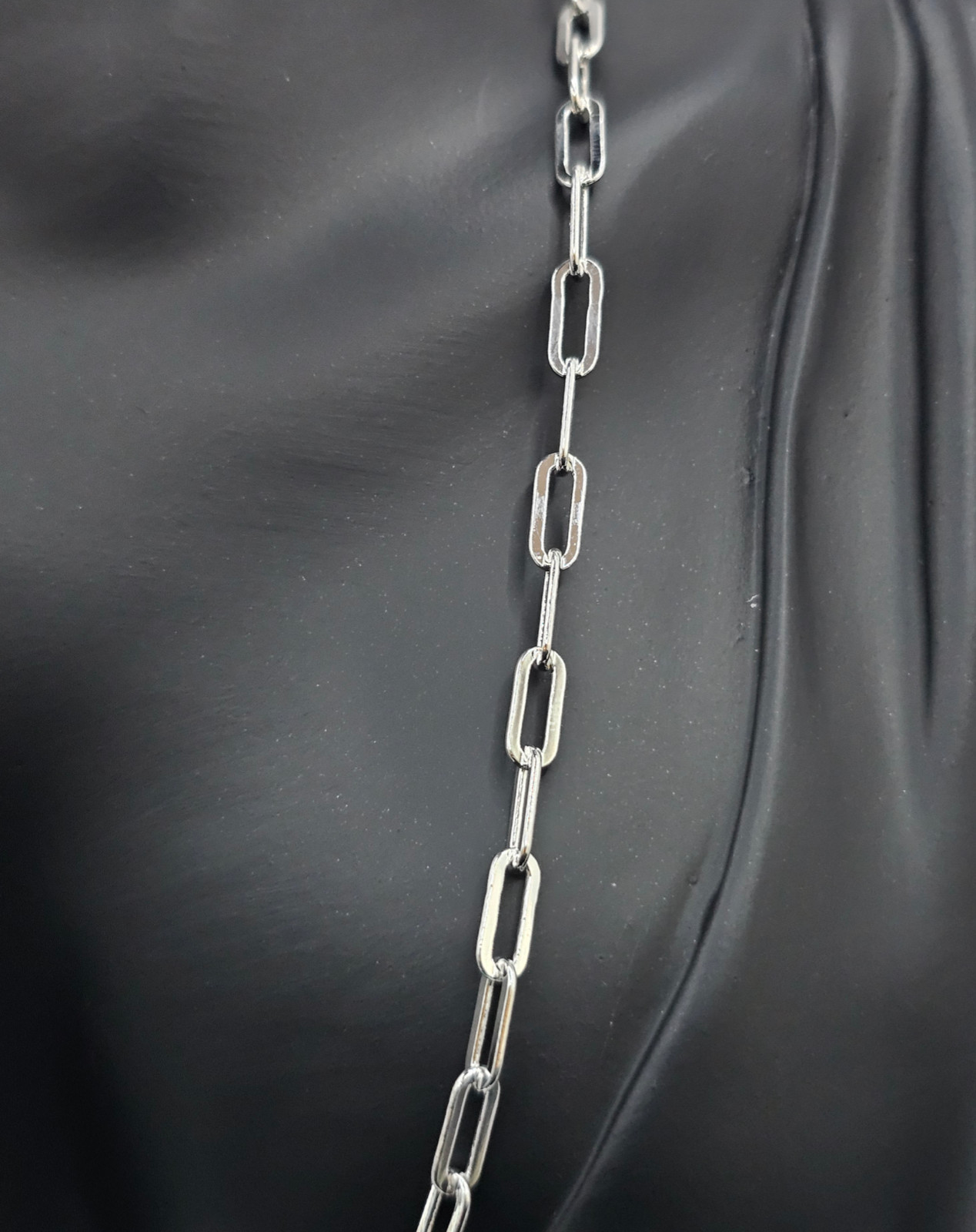 .925 Sterling Silver Paperclip Rolo 4 MM Solid Chain 18 in Necklace For Women