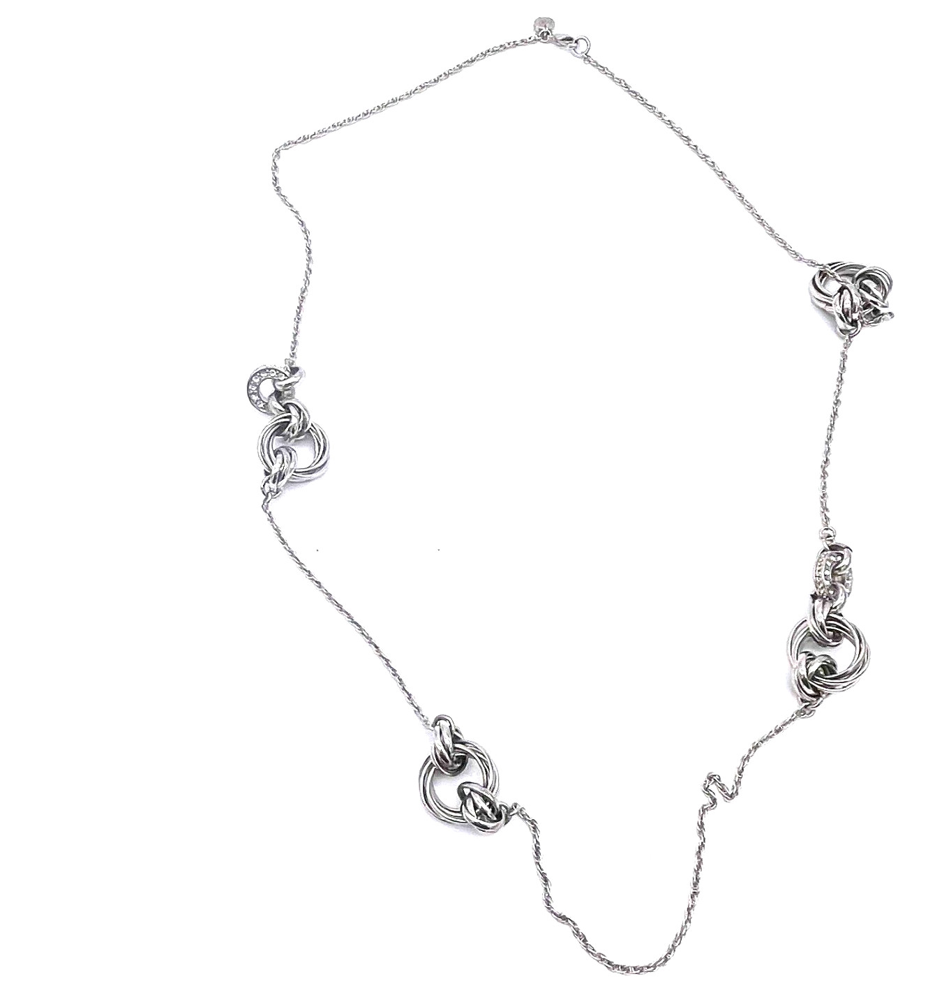 LOFT Women’s Jewelry Silver Plated Push Lock Long Necklace Size 28″ – 29″