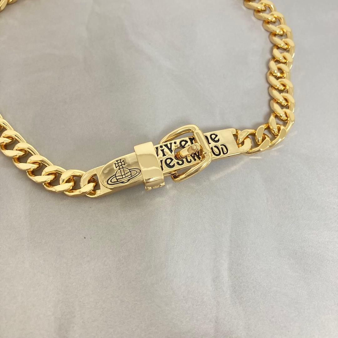 Vivienne Westwood Necklace Bracelet 2way AUGUSTINO Choker Buckle Gold NO BOX