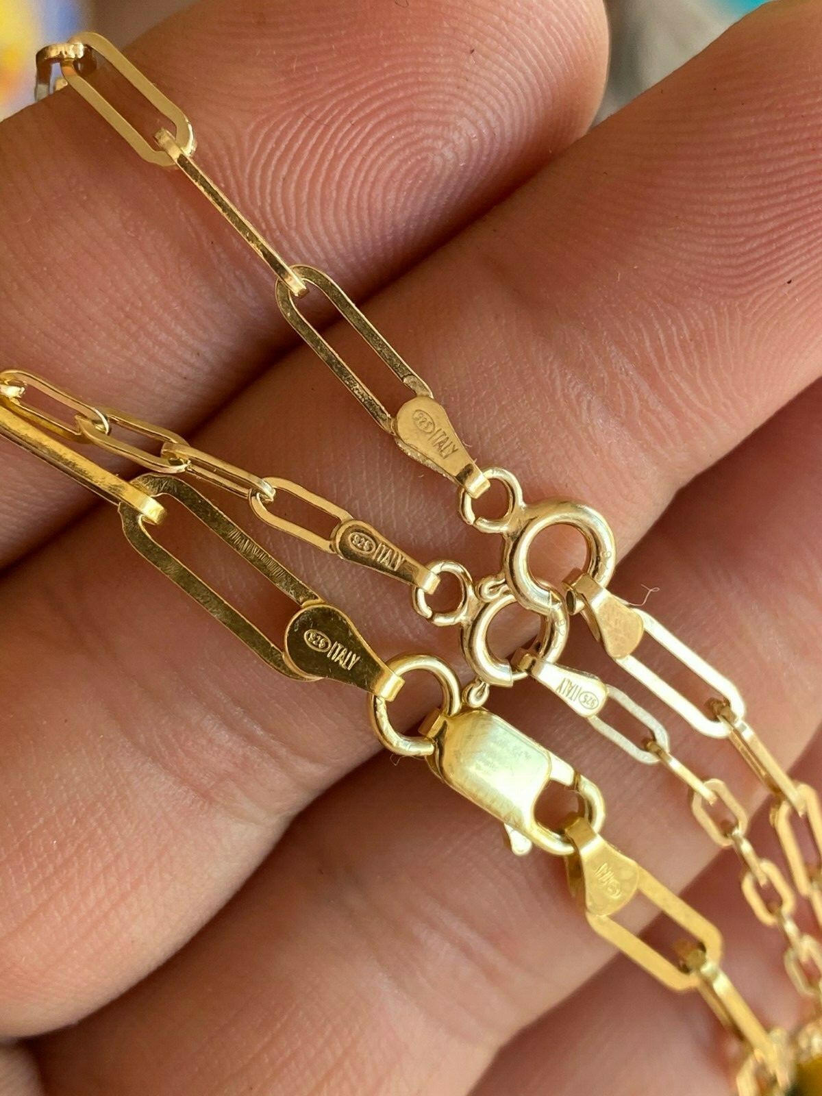 14k Gold Solid Paperclip Rolo Chain Necklace