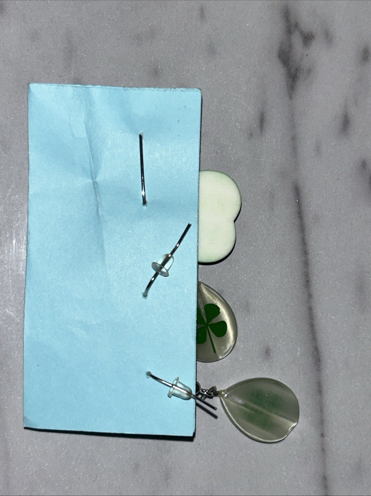 Four-Leaf Clover Earrings And 3 Leaf Pin St. Patrick’s Day Theme