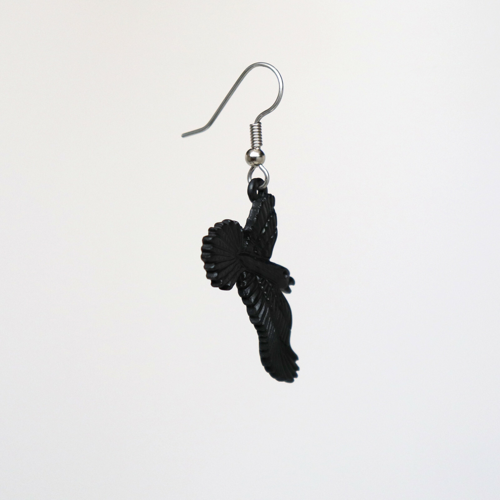 Gothic Black Raven Black Crow Dangle Earrings #1053