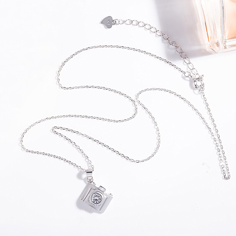 Solid 925 Sterling Silver Sideways Cross Pendant Chain Necklace 17″ for Women