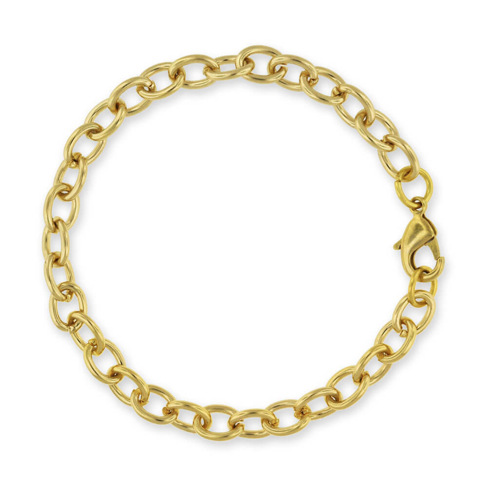 PinMart’s Gold Plated Metal Chain Link Charm Bracelet