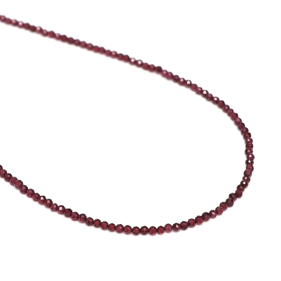 A++++ Beautiful Red Garnet Faceted Round Gemstone Beads Necklaces 18” For Girls